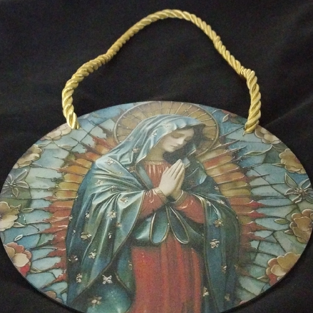 Religious Wall Art with Gold Rope